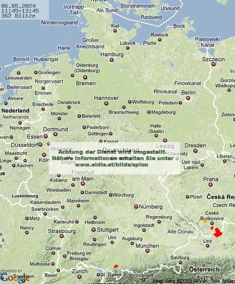 Lightning Germany 11:45 UTC Mon 06 May