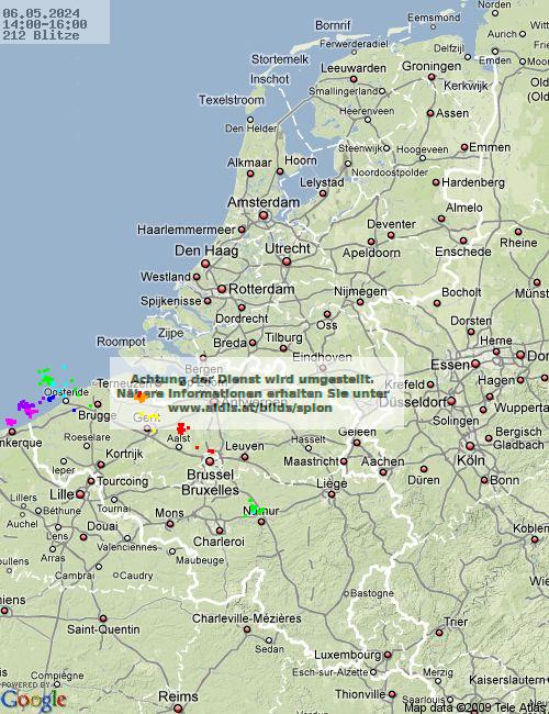 Lightning Netherlands 14:00 UTC Mon 06 May