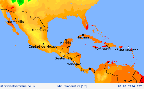 Min. temperatura Karte prognoza