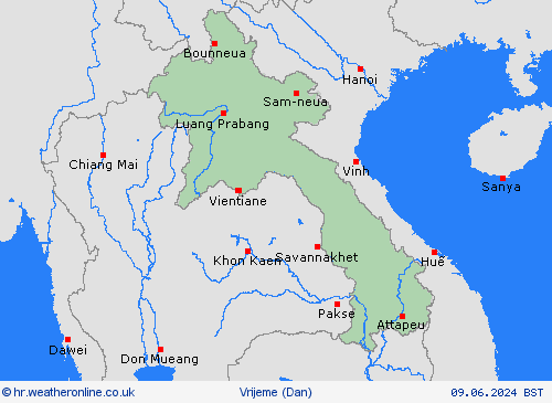 overview Laos Azija Karte prognoza
