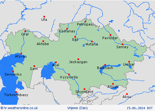 overview Kazahstan Azija Karte prognoza
