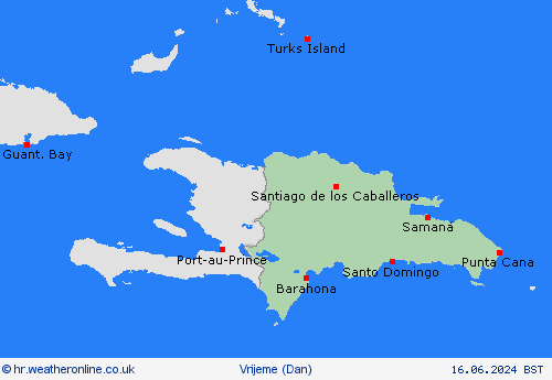 overview Dominikanska Republika Srednja Amerika Karte prognoza