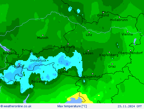 Max temperature Forecast maps